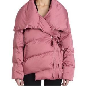 AVEC LES FILLES WRAP PUFFER COAT PINK WOMENS SIZE LARGE